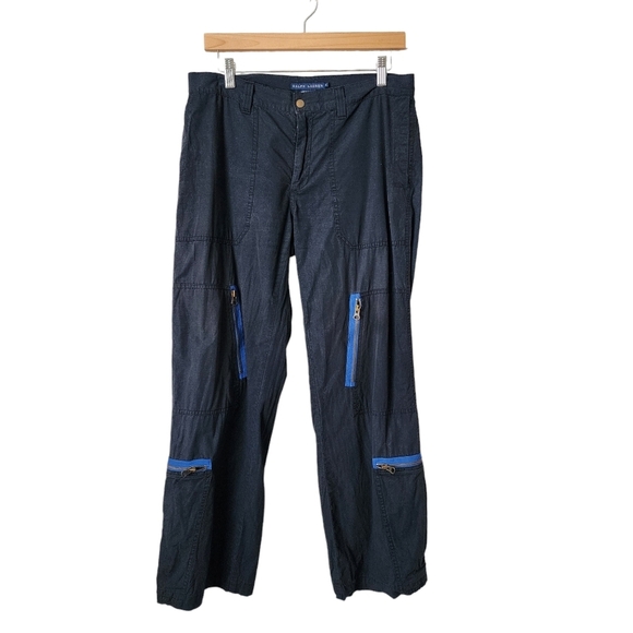 Ralph Lauren Pants - RALPH LAUREN x VINTAGE Y2K multi pocket random zipper wide leg pant in ink 8